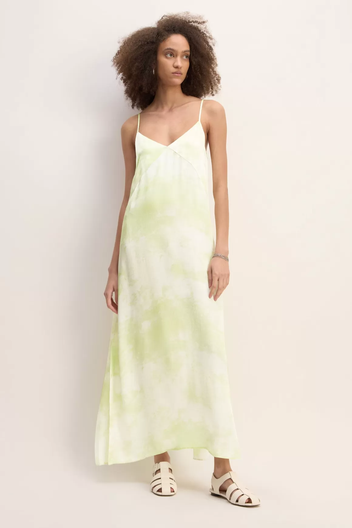 Fashion GREEN TIE DYE SLIP DRESS Women DRESSES