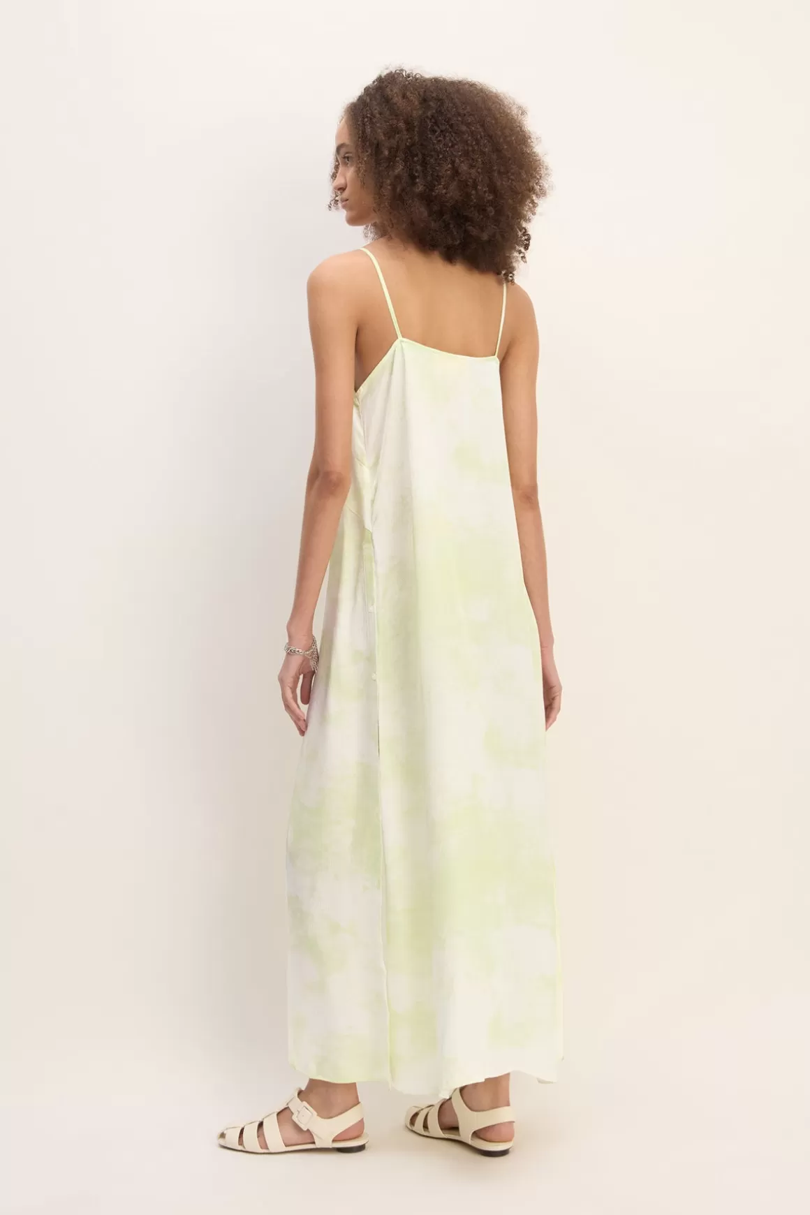 Fashion GREEN TIE DYE SLIP DRESS Women DRESSES