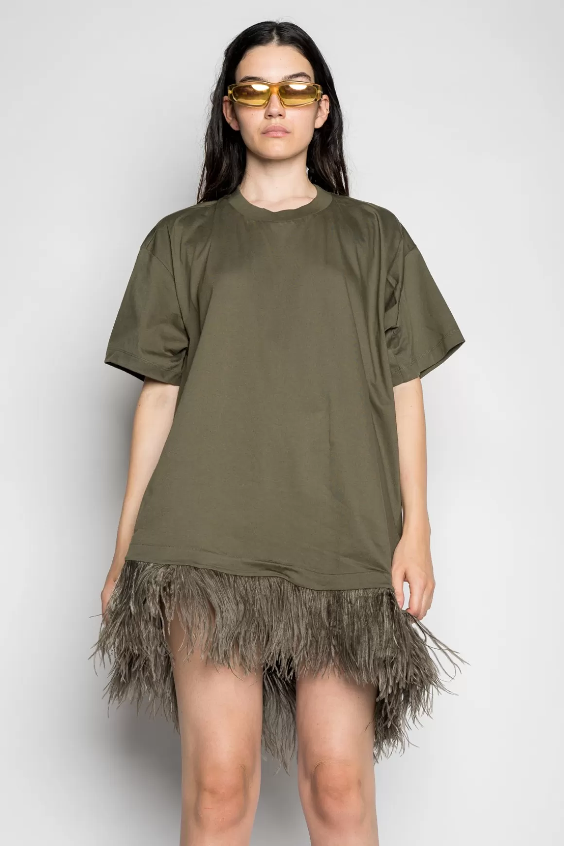 Best Sale FEATHER HEM T-SHIRT DRESS Women DRESSES | TOPS