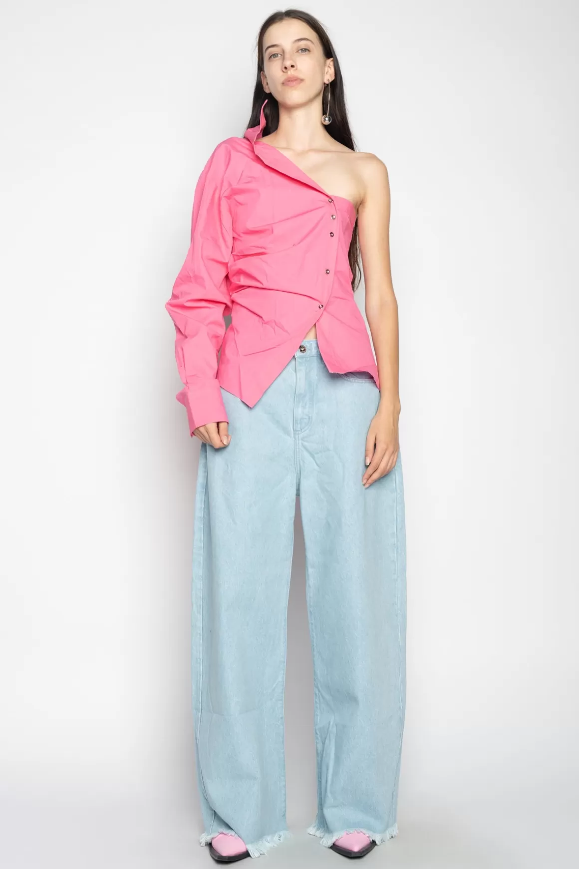 Shop LIGHT BLUE BOYFRIEND TROUSERS Women BOTTOMS | M’A DENIM