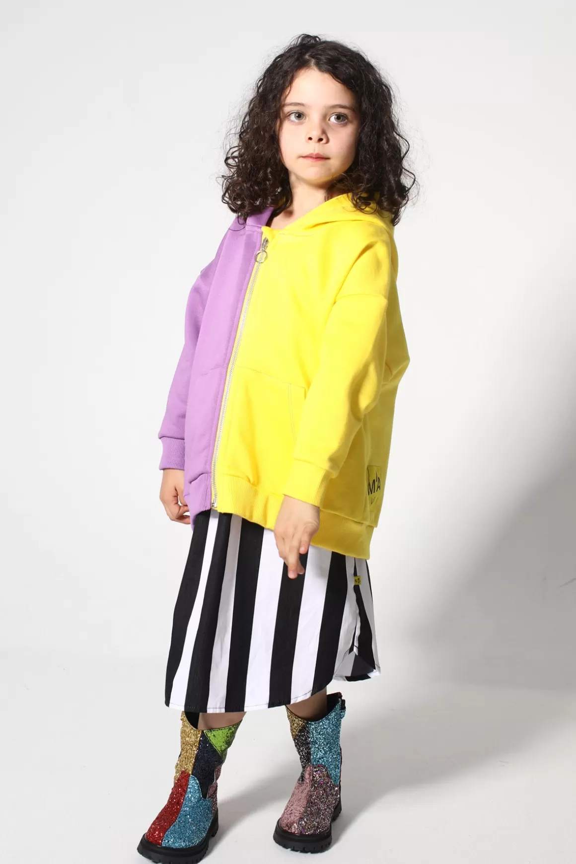 Sale LILAC AND YELLOW HOODIE JACKET Kids OUTERWEAR