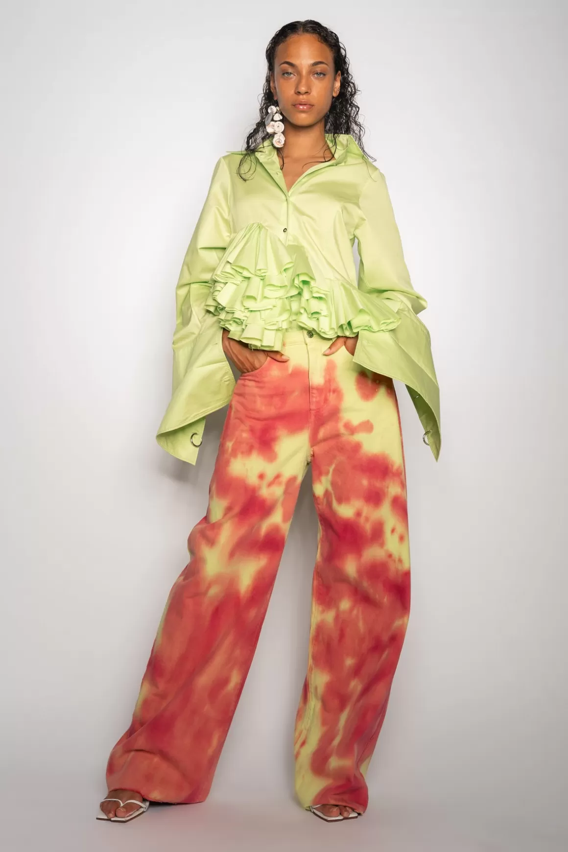 Best LIME AND RED TIE DYE BOYFRIENDS Women BOTTOMS | M’A DENIM