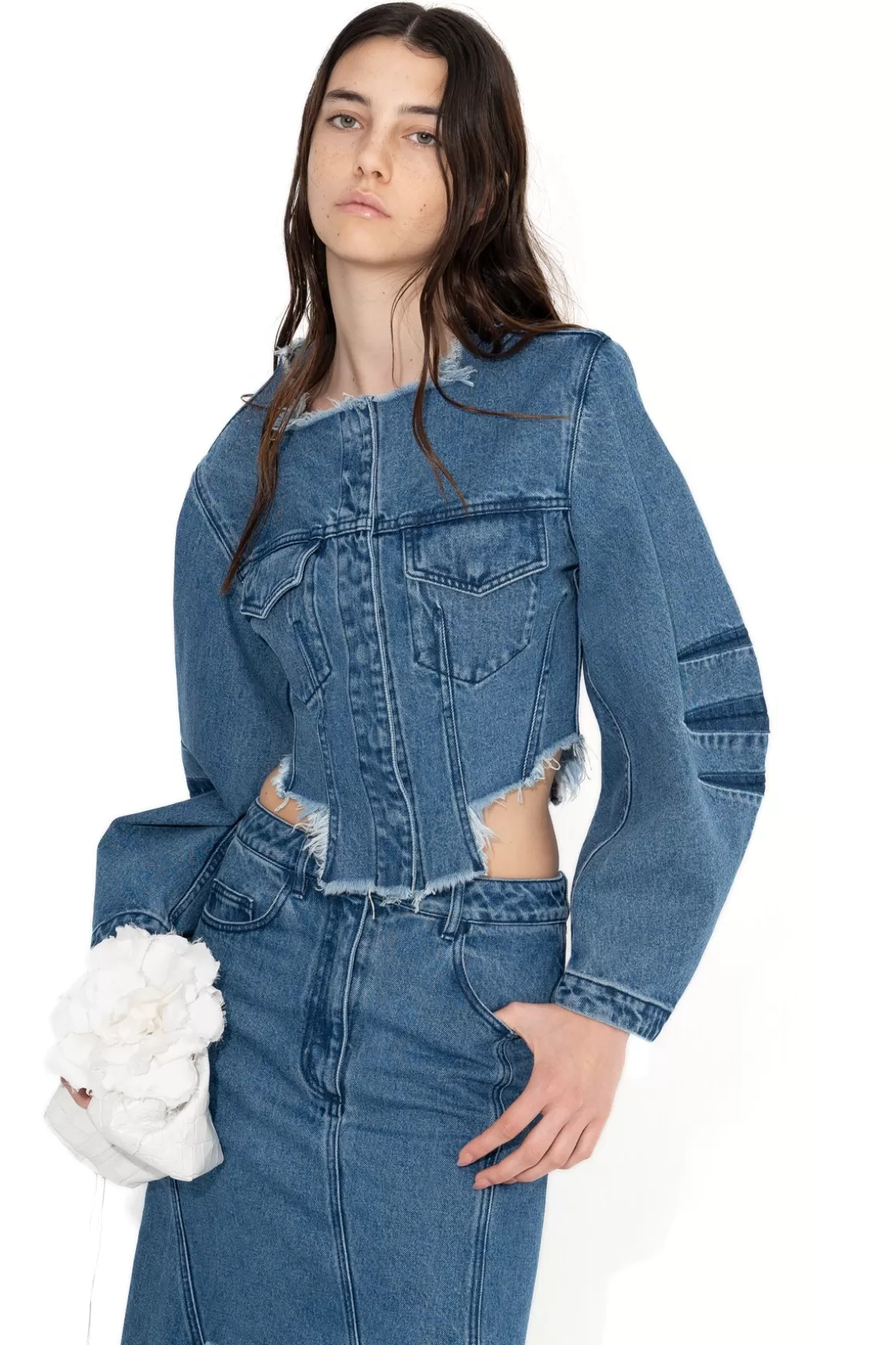 Best Sale MID ROUND SLEEVE CROPPED JACKET Women OUTERWEAR | M’A DENIM