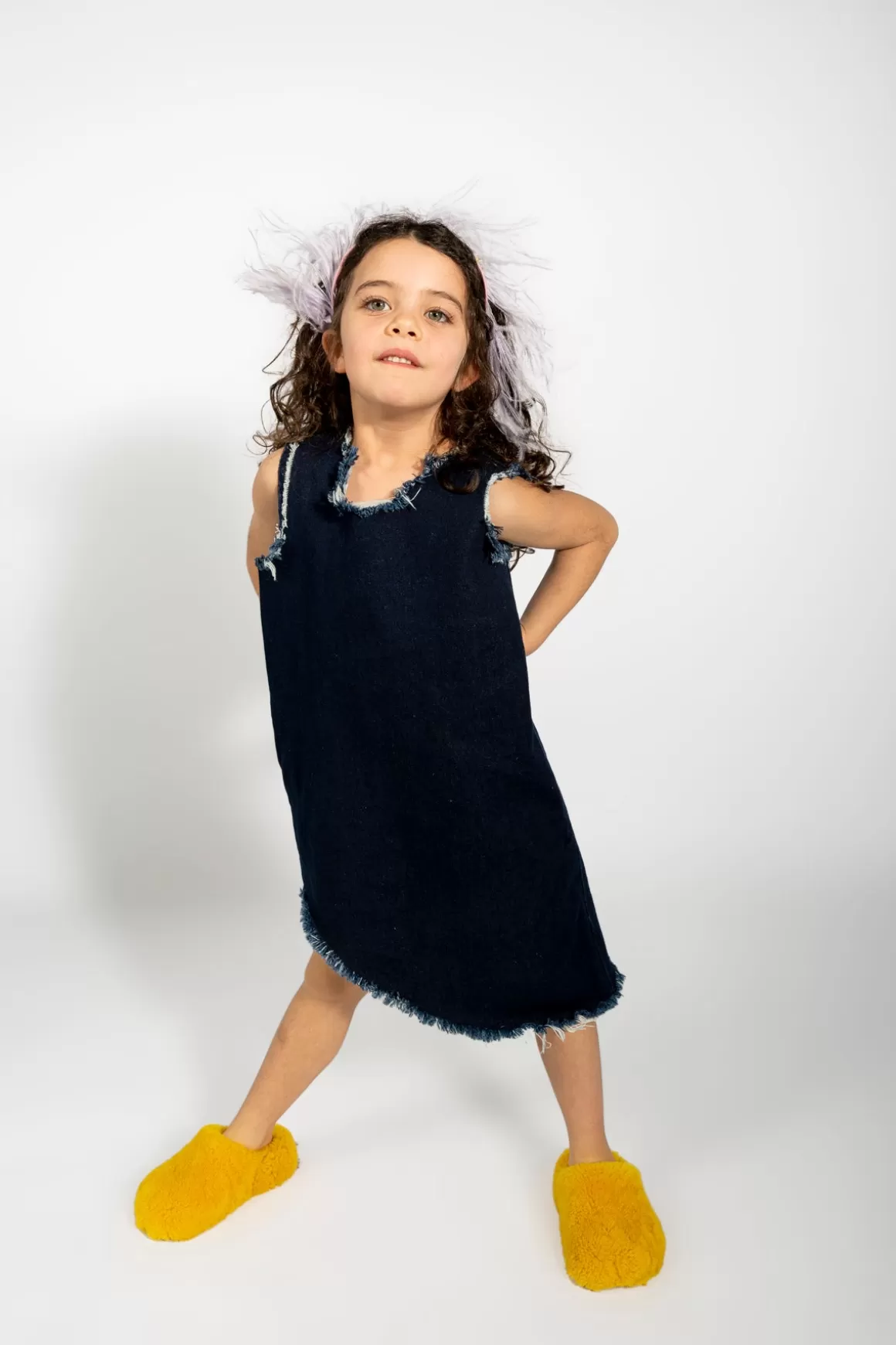 Fashion DENIM SLEEVELESS DRESS Kids DRESSES