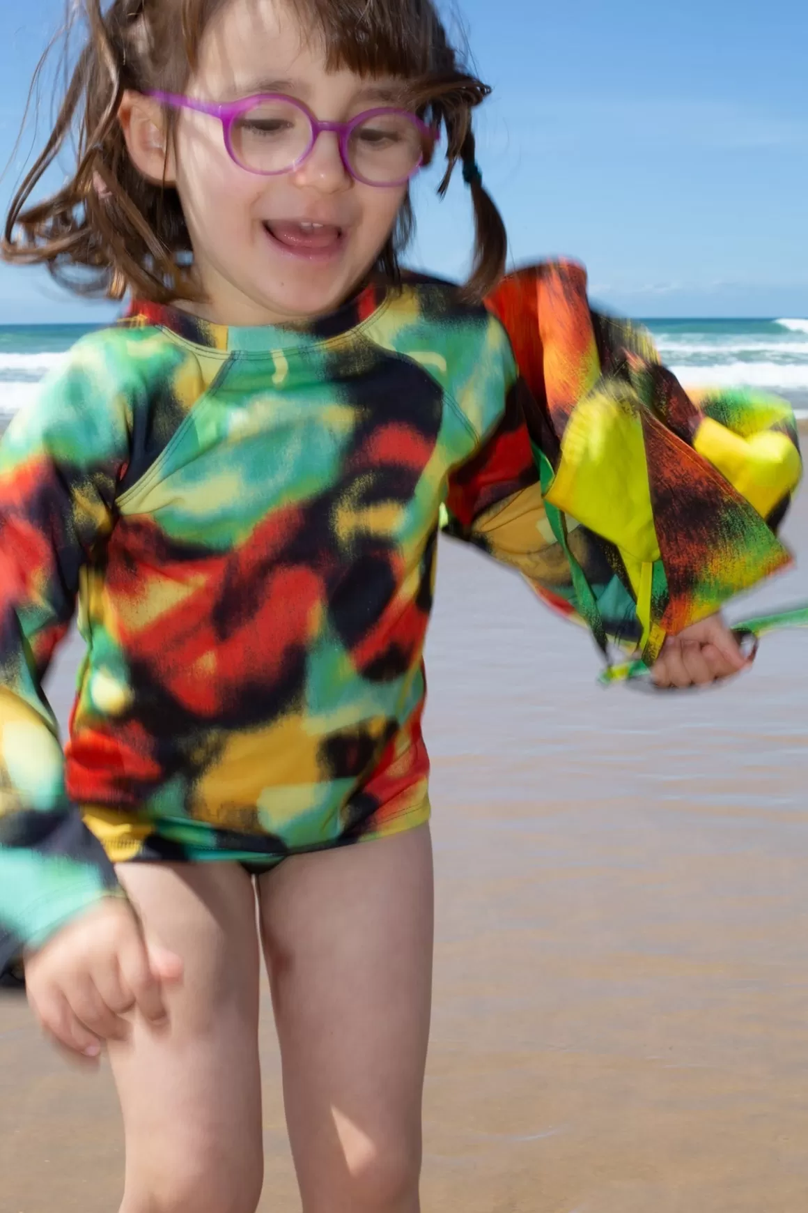 Cheap ORANGE AND YELLOW SWIMWEAR LONG SLEEVE TOP Kids TOPS | SWIMWEAR