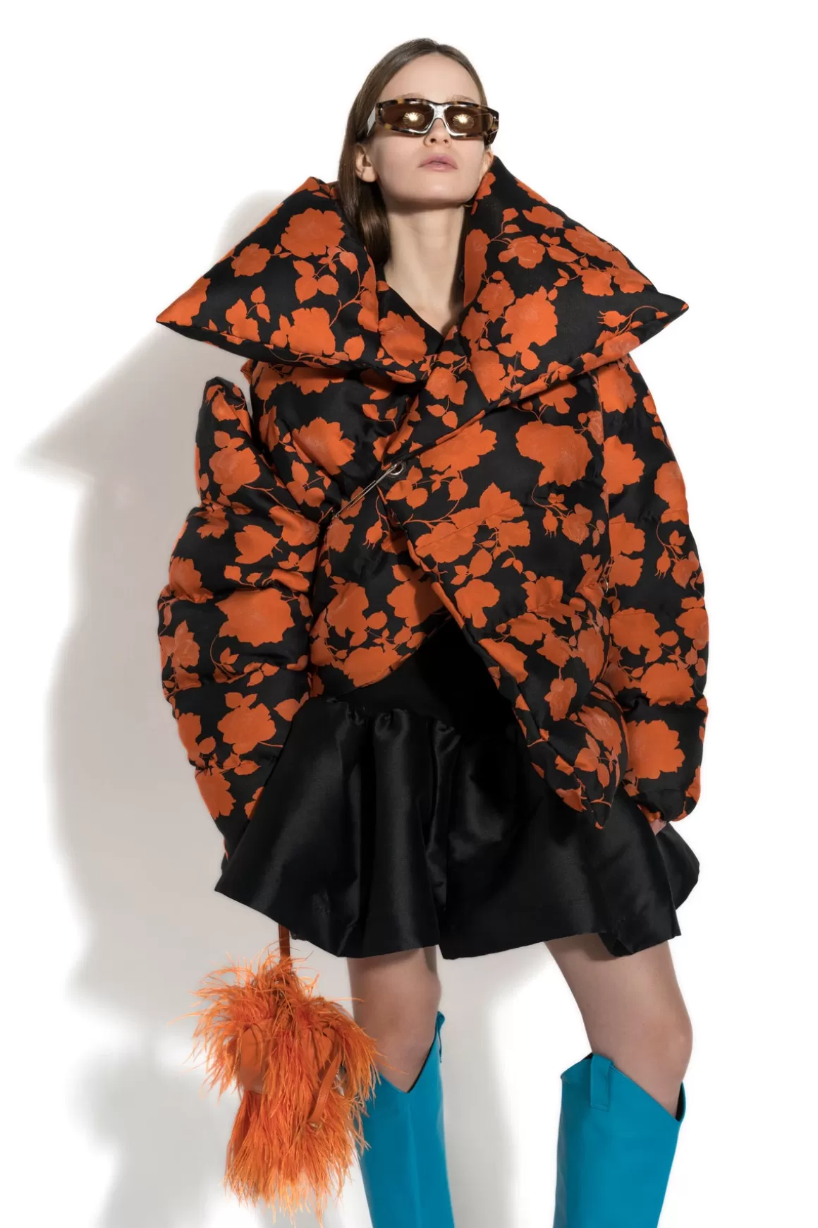 Discount ORANGE FLORAL M'A PUFFER JACKET Women OUTERWEAR | M'A WINTER