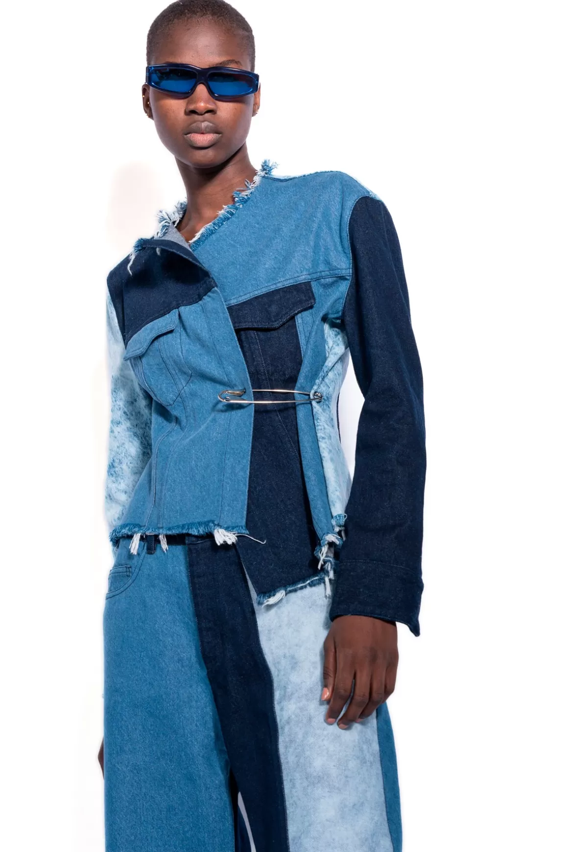 Online PATCHWORK ASYMMETRIC DENIM JACKET Women OUTERWEAR | M’A DENIM