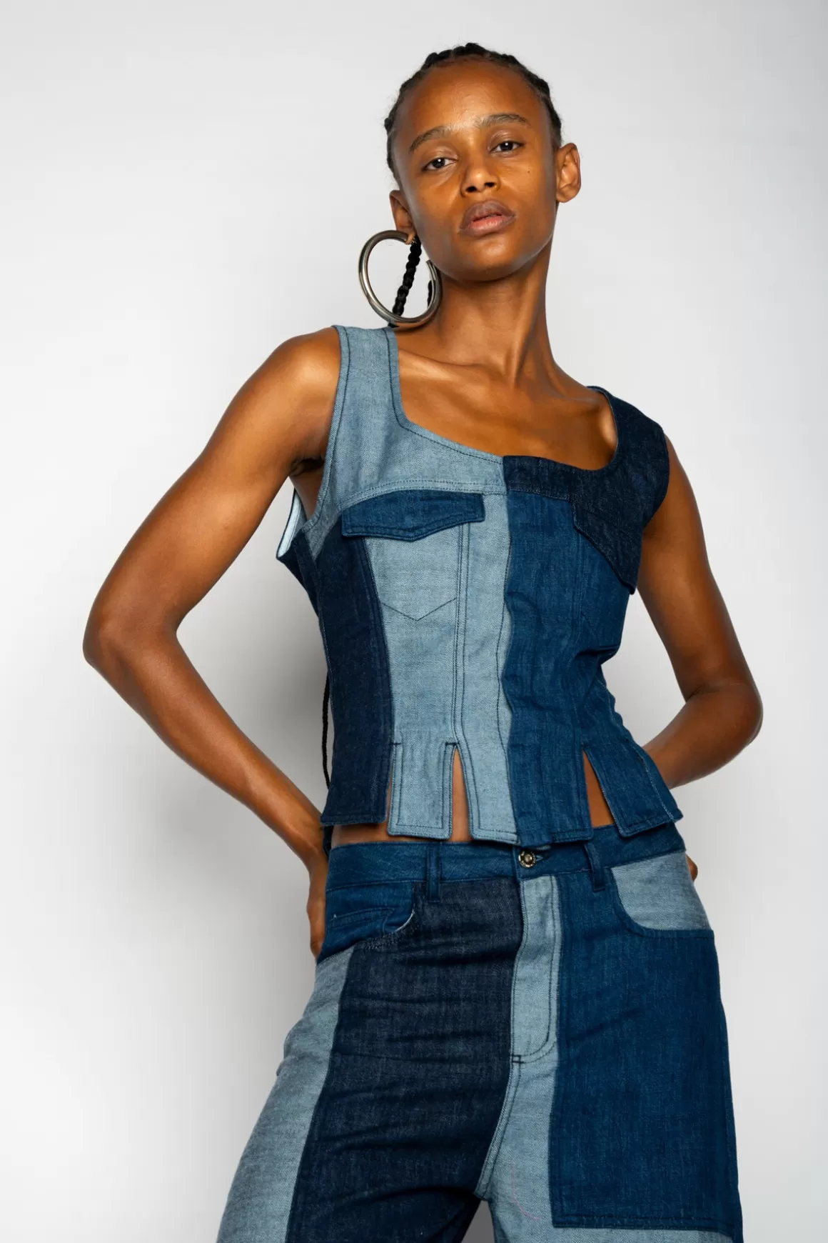 Best Sale PATCHWORK DENIM CORSET Women TOPS | M’A DENIM