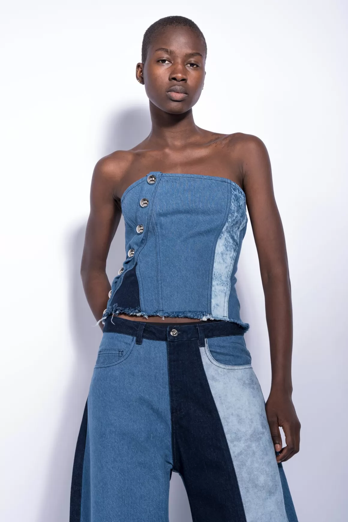 Outlet PATCHWORK DENIM CORSET Women TOPS | M’A DENIM