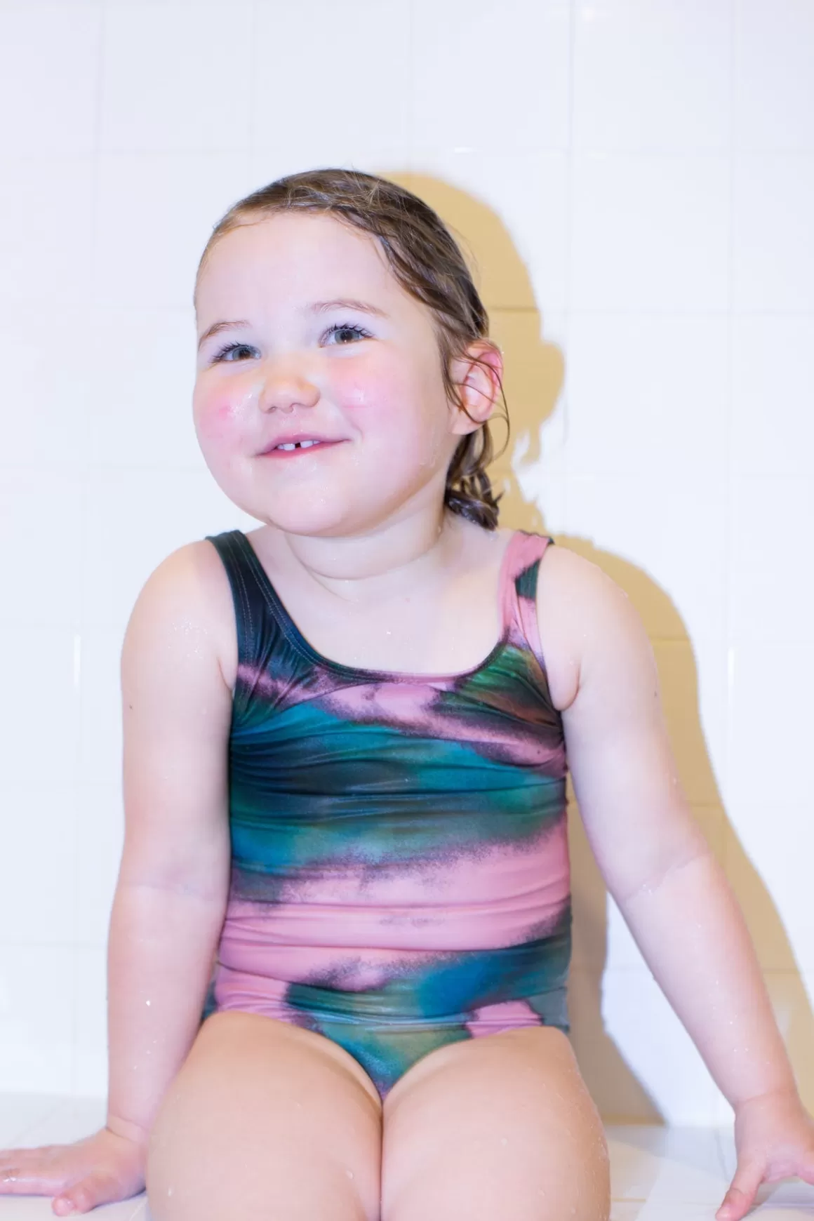 Discount PINK AND GREEN PRINTED SWIMSUIT Kids TOPS | SWIMWEAR