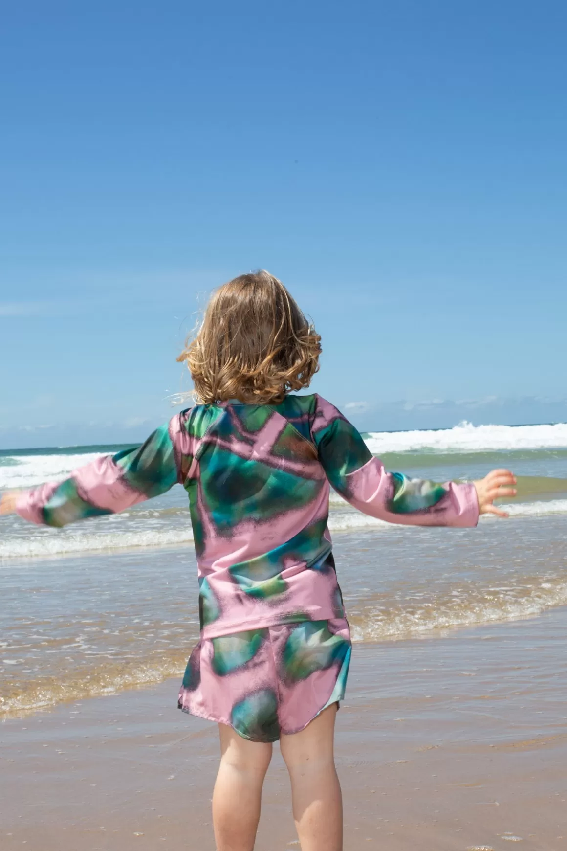 Discount PINK AND GREEN SWIMWEAR LONG SLEEVE TOP Kids TOPS | SWIMWEAR