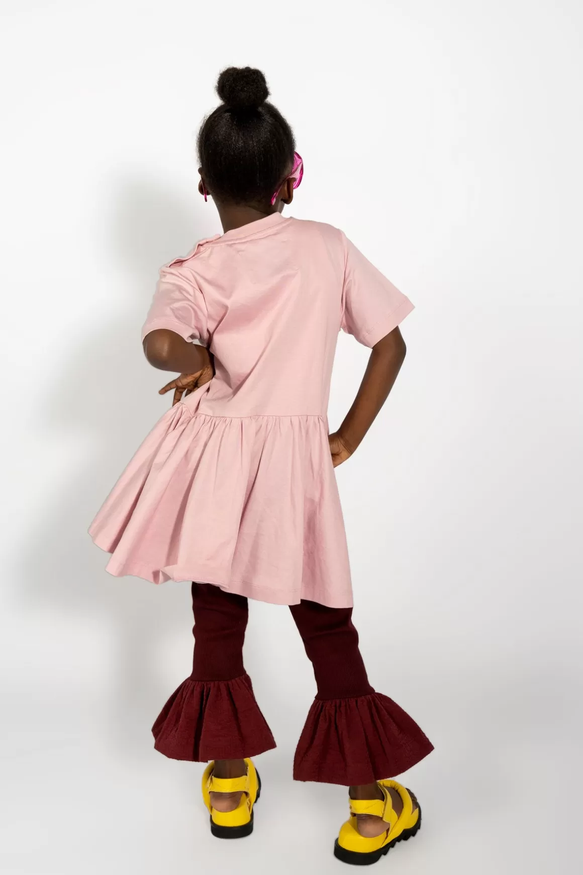 Sale PINK GATHERED JERSEY T-SHIRT DRESS Kids DRESSES | JERSEY