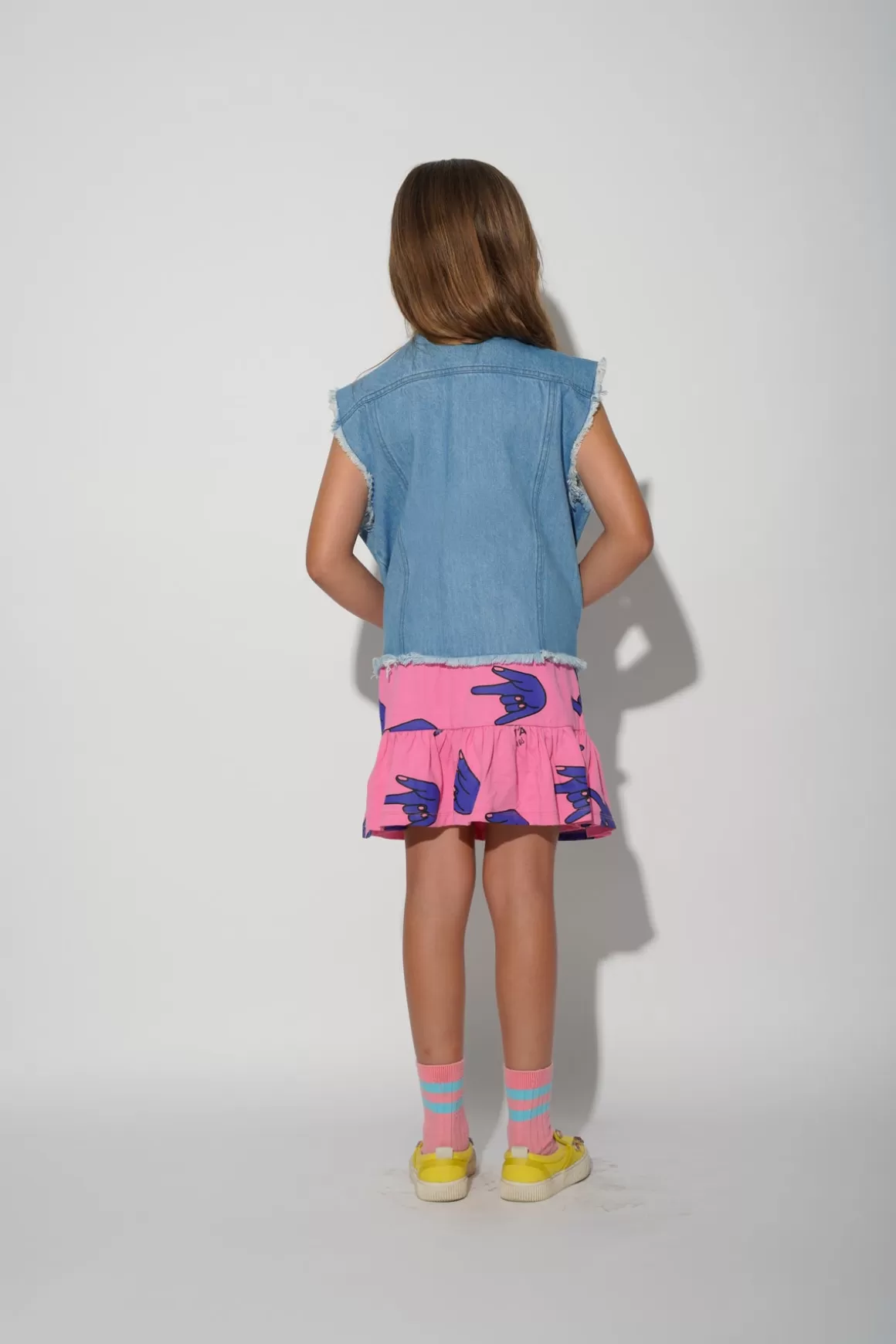 Outlet HANDS PRINT SKIRT WITH OVERLAP LAYER Kids BOTTOMS