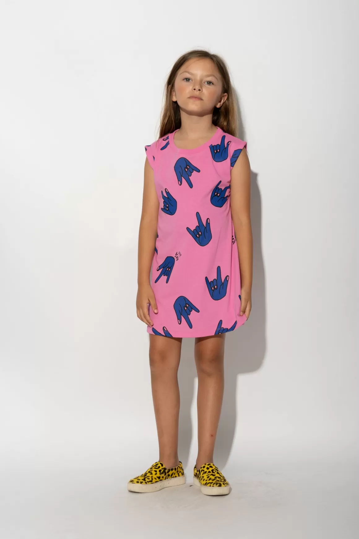 Store HANDS PRINT T-SHIRT DRESS Kids DRESSES | JERSEY