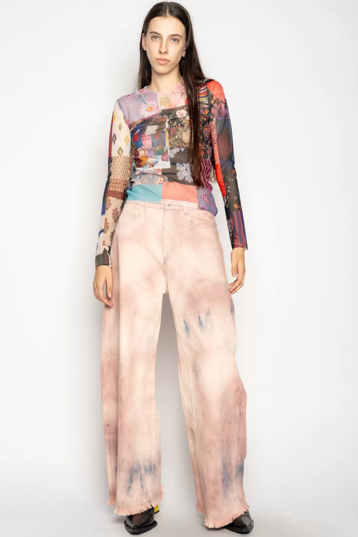 Outlet TIE DYE BOYFRIEND TROUSERS Women BOTTOMS