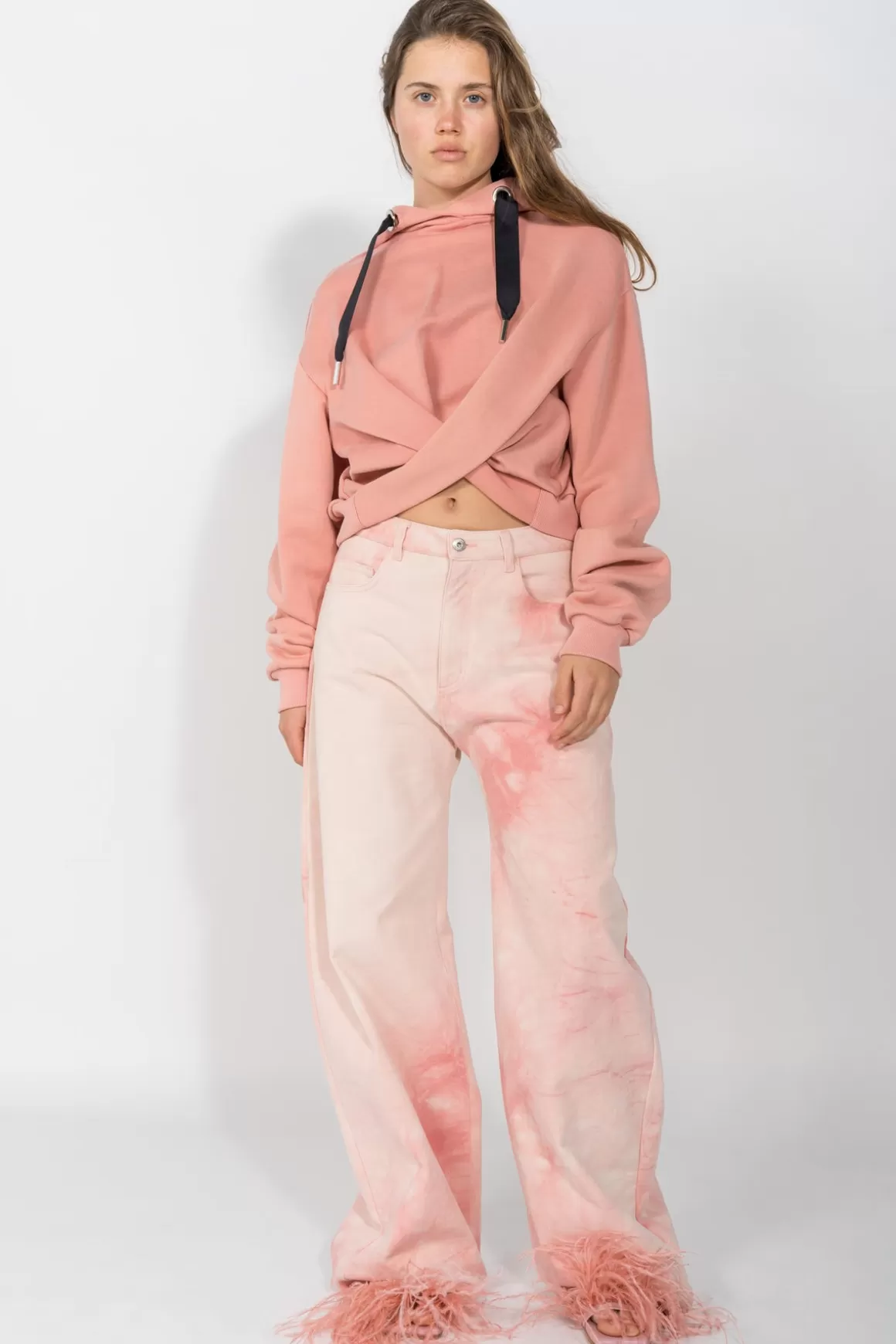 Clearance PINK TIE DYE BOYFRIEND TROUSERS Women BOTTOMS