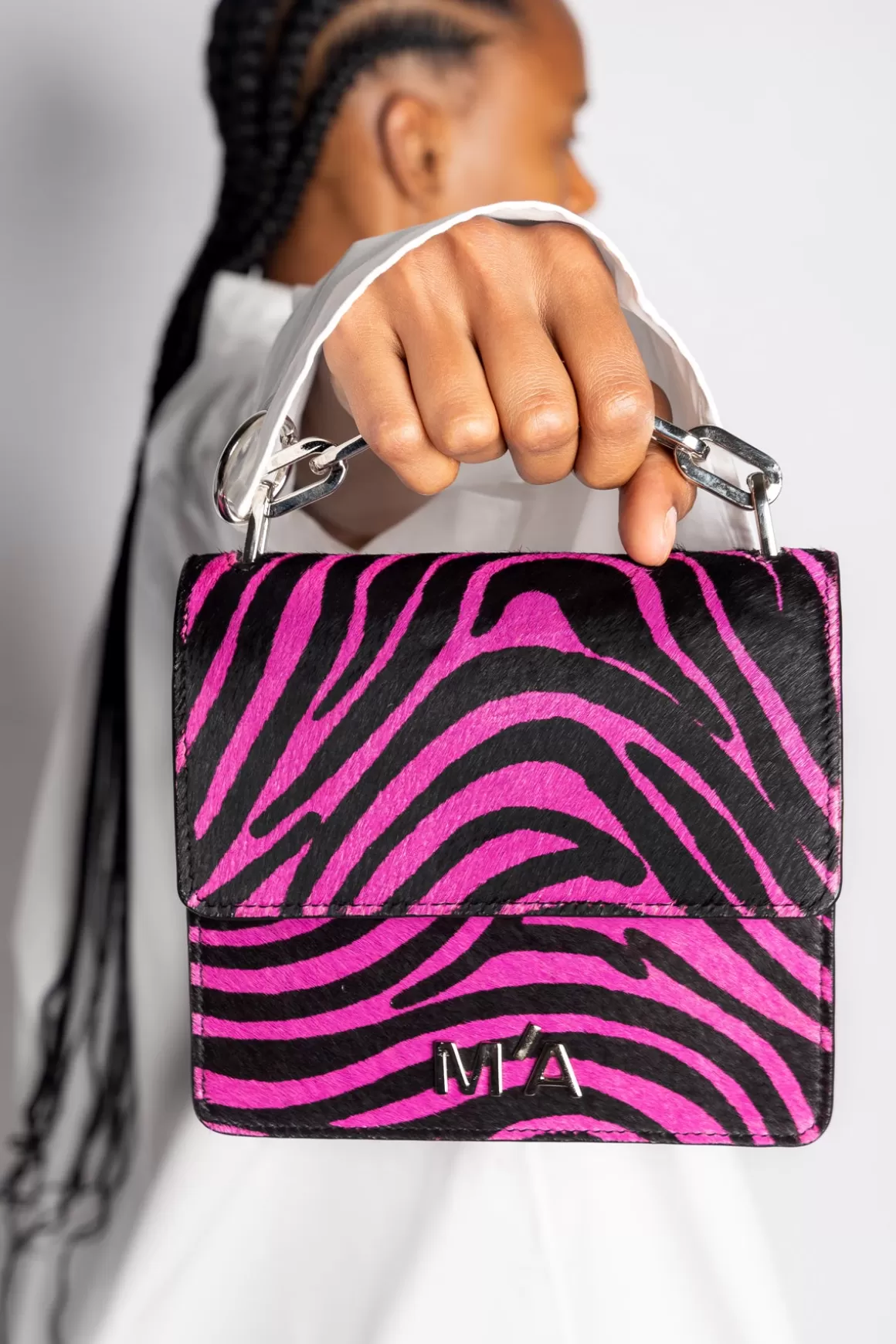 Discount PINK ZEBRA PRINT MINI CHAIN M'A BAG ACCESSORIES