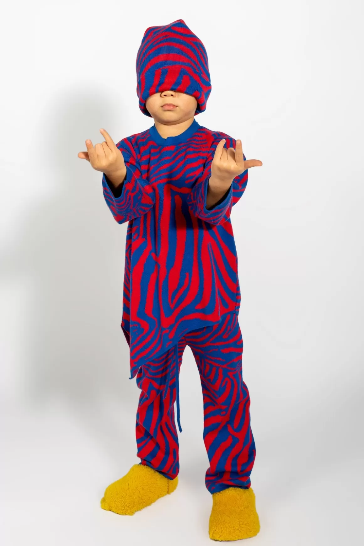 Shop PRINT KNIT DOUBLE BEANIE Kids KNITWEAR | ACCESSORIES