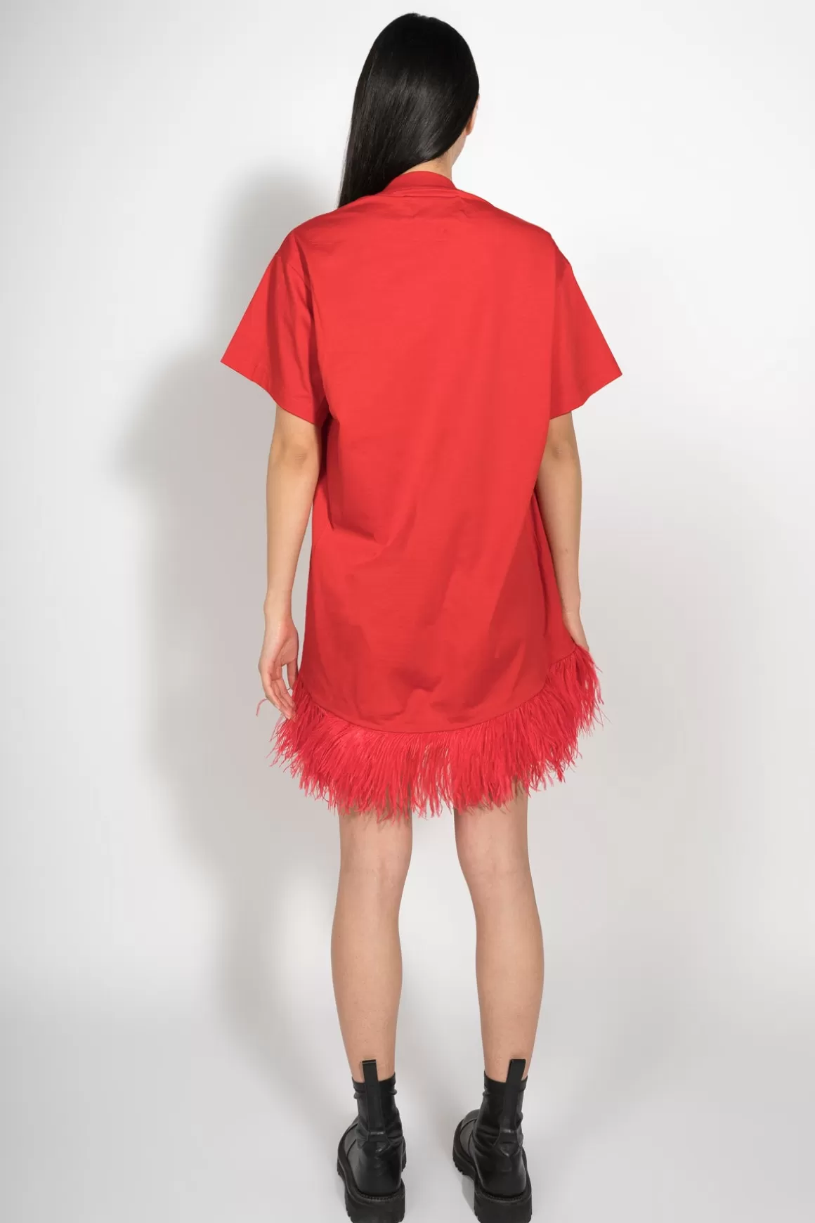 Outlet FEATHER HEM T-SHIRT DRESS Women DRESSES | TOPS