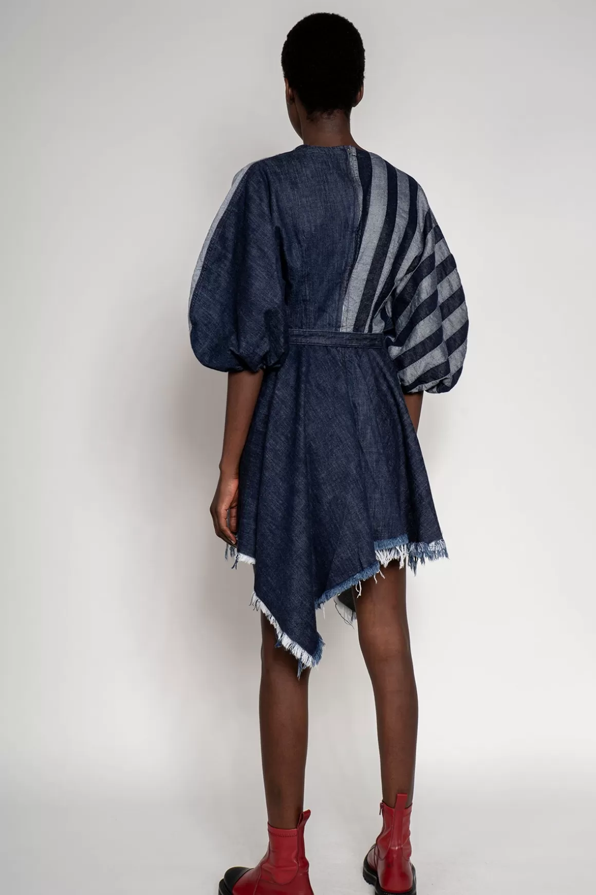 Discount ReM'Ade DENIM PATCHWORK BALLOON SLEEVE DRESS Women DRESSES | M’A DENIM