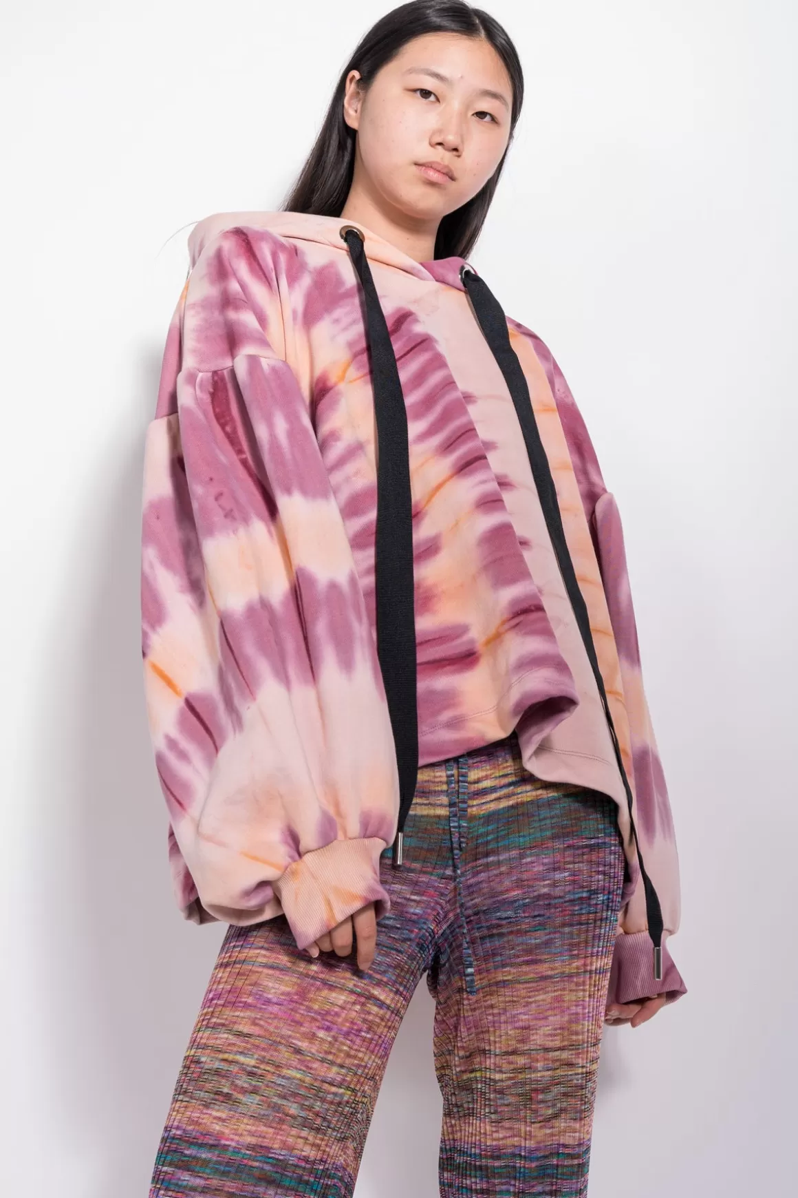 Clearance TIE DYE OVERSIZED PUFF SLEEVE HOODIE Women OUTERWEAR | JERSEY