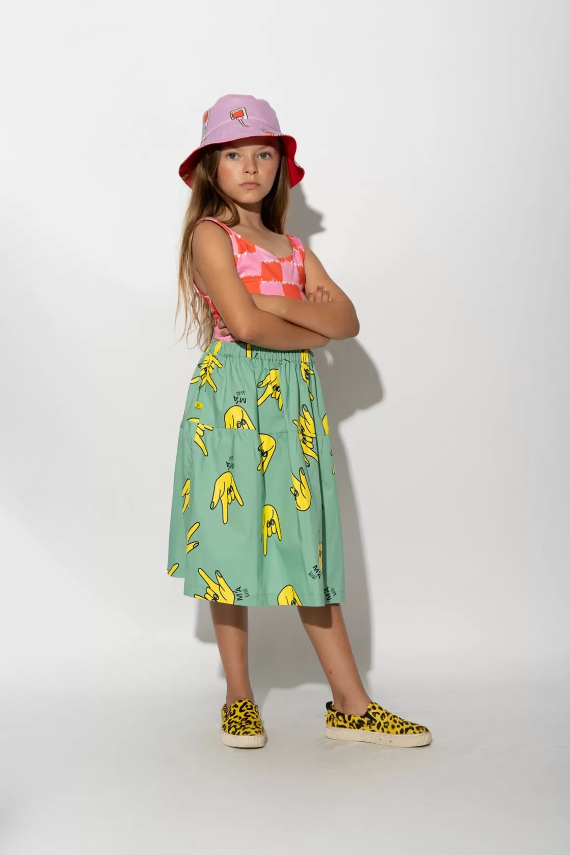 Discount HANDS PRINT GATHERED SKIRT Kids BOTTOMS