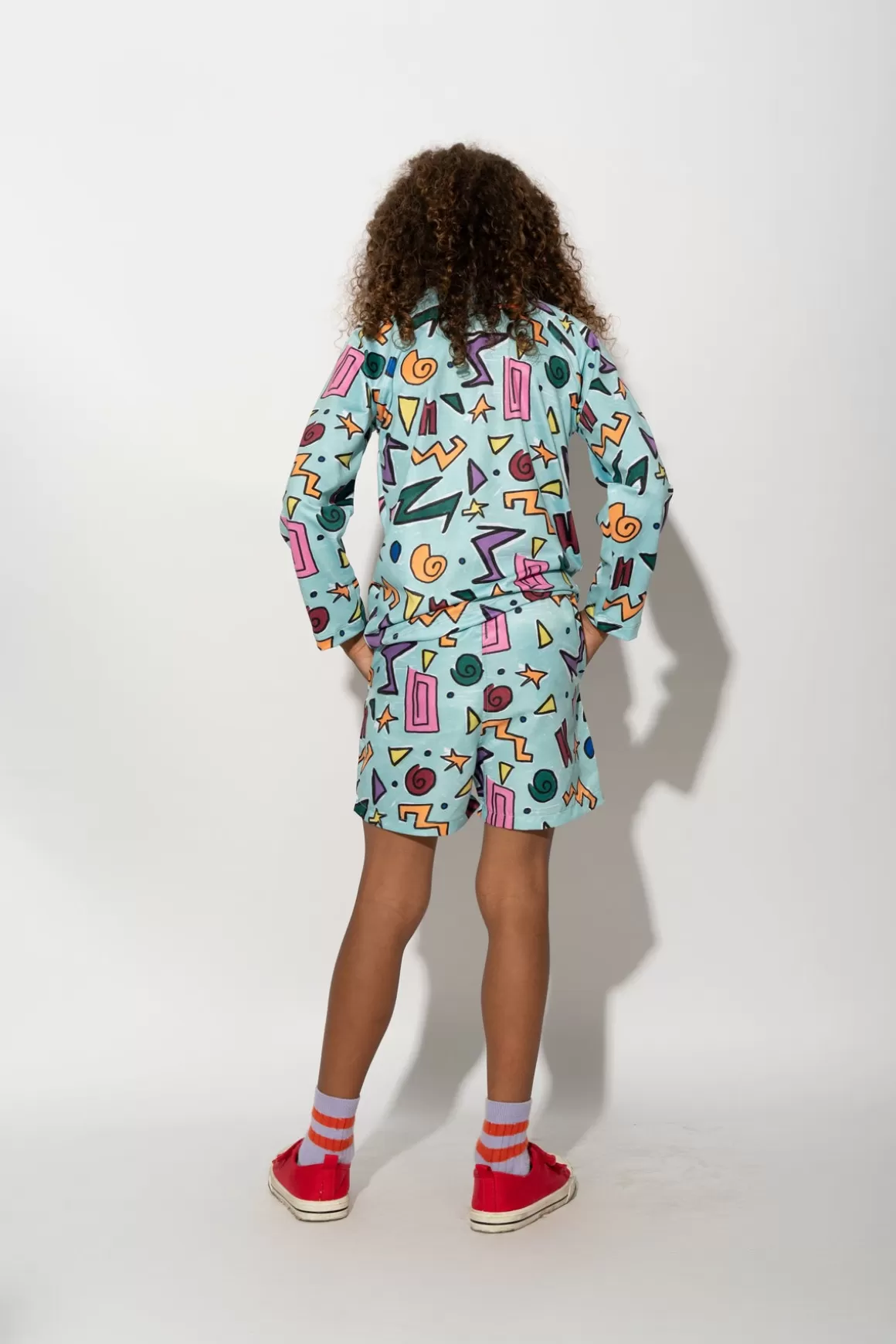 Hot SQUIGGLE PRINT LONG SLEEVE SWIM TOP Kids SWIMWEAR