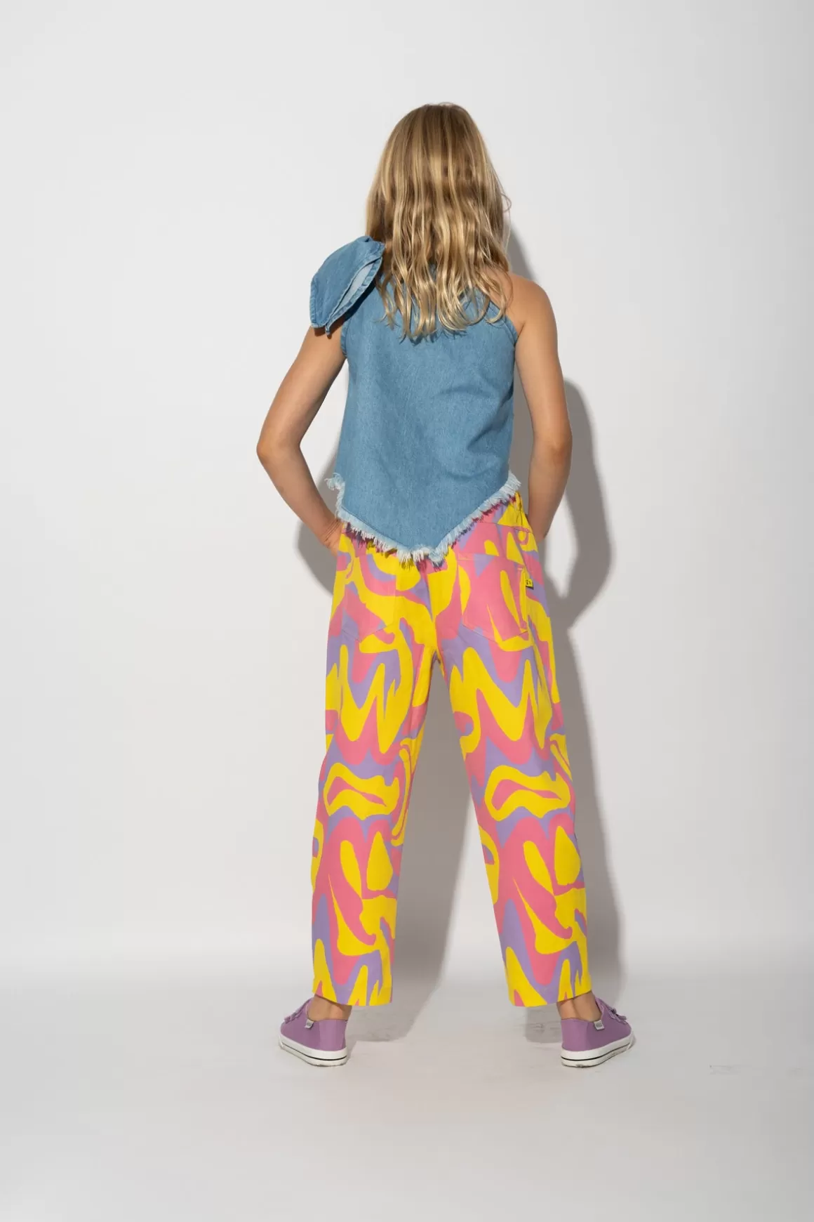 Shop WAVY PRINT BAGGY TROUSERS Kids BOTTOMS