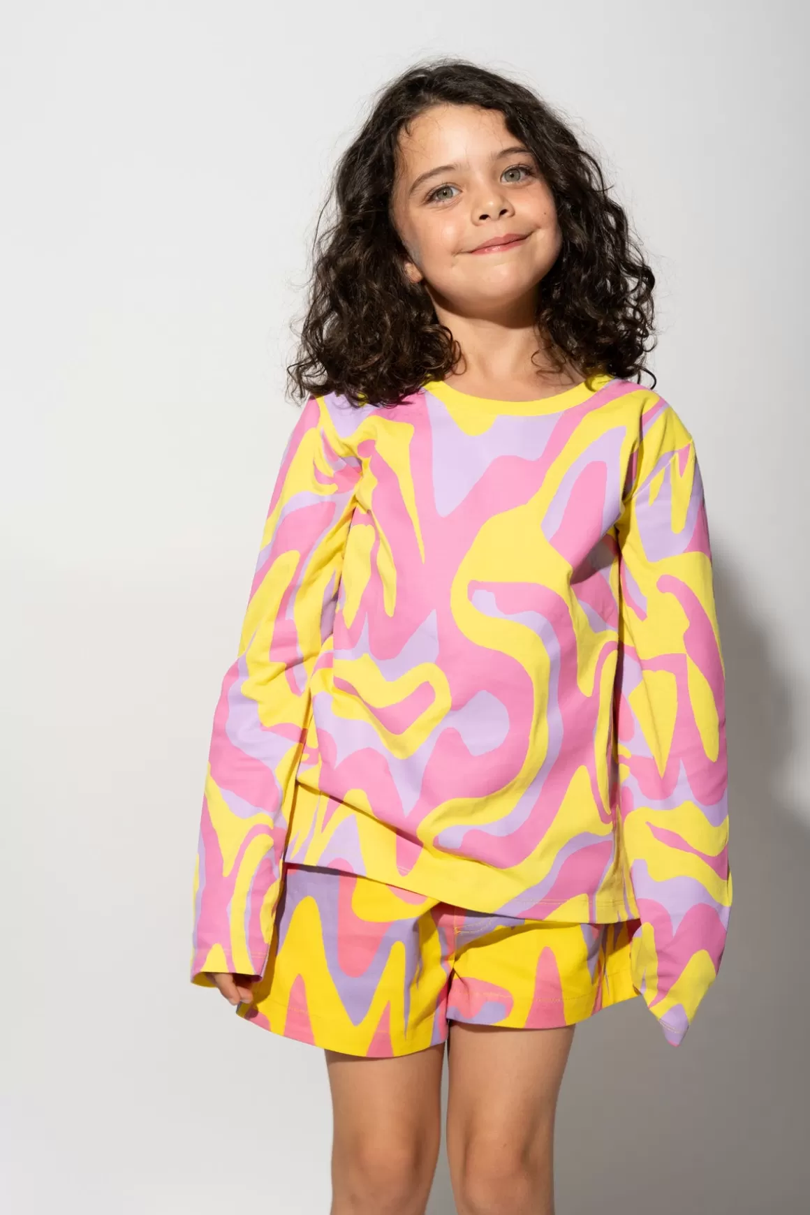 New WAVY PRINT LONG SLEEVE TOP Kids TOPS | JERSEY