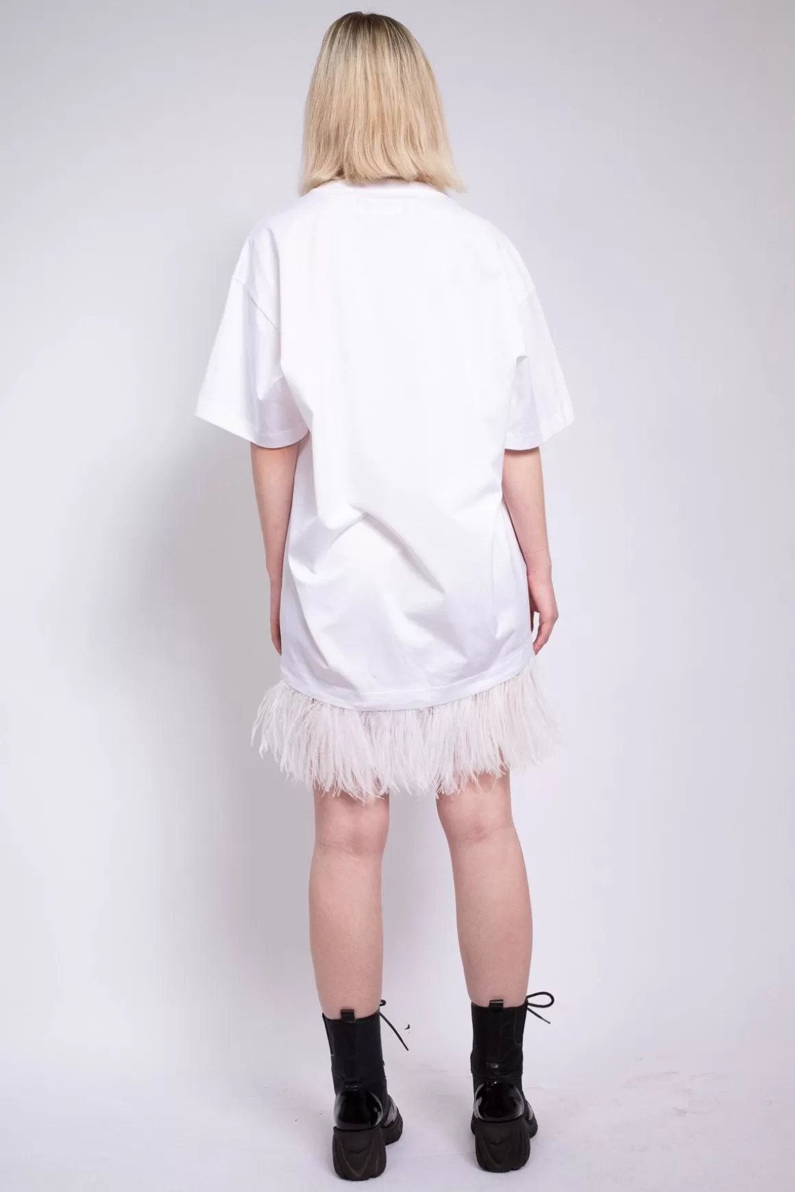 Hot FEATHER HEM T-SHIRT DRESS Women DRESSES | TOPS