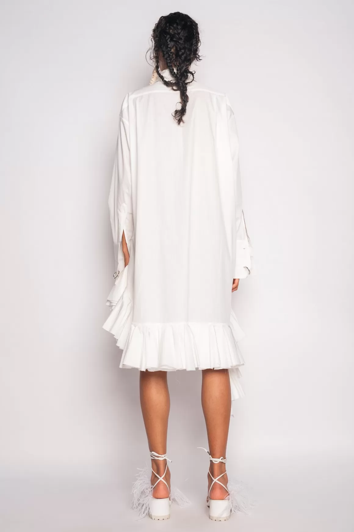 Flash Sale OVERSIZED FRILL SHIRT DRESS Women DRESSES