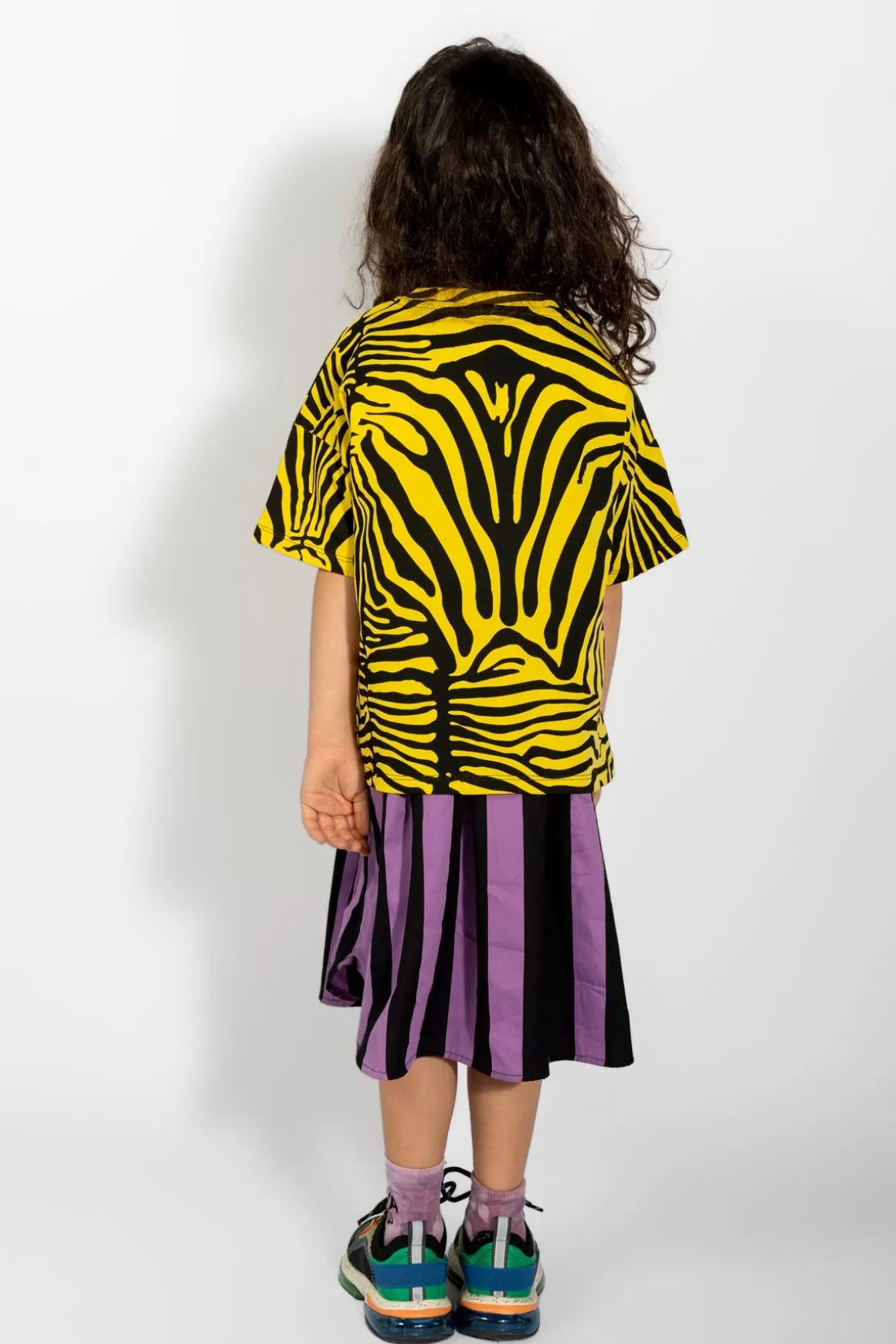 Sale YELLOW AND BLACK ZEBRA PRINTED LOOSE T-SHIRT Kids TOPS | JERSEY