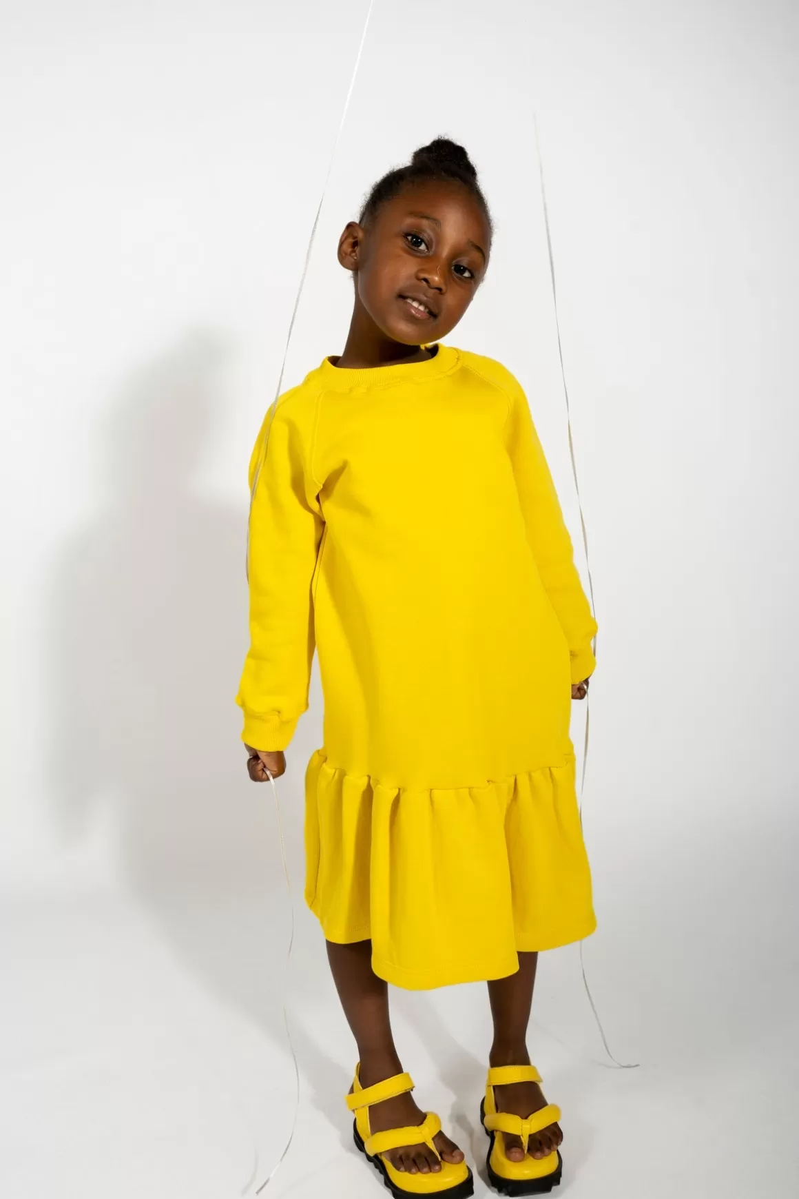 Best Sale CREW NECK GATHERED DRESS Kids DRESSES | JERSEY